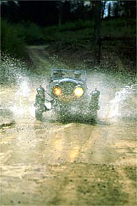 Chris Dunkley drives his 1935 Bentley Special through
rough terrain